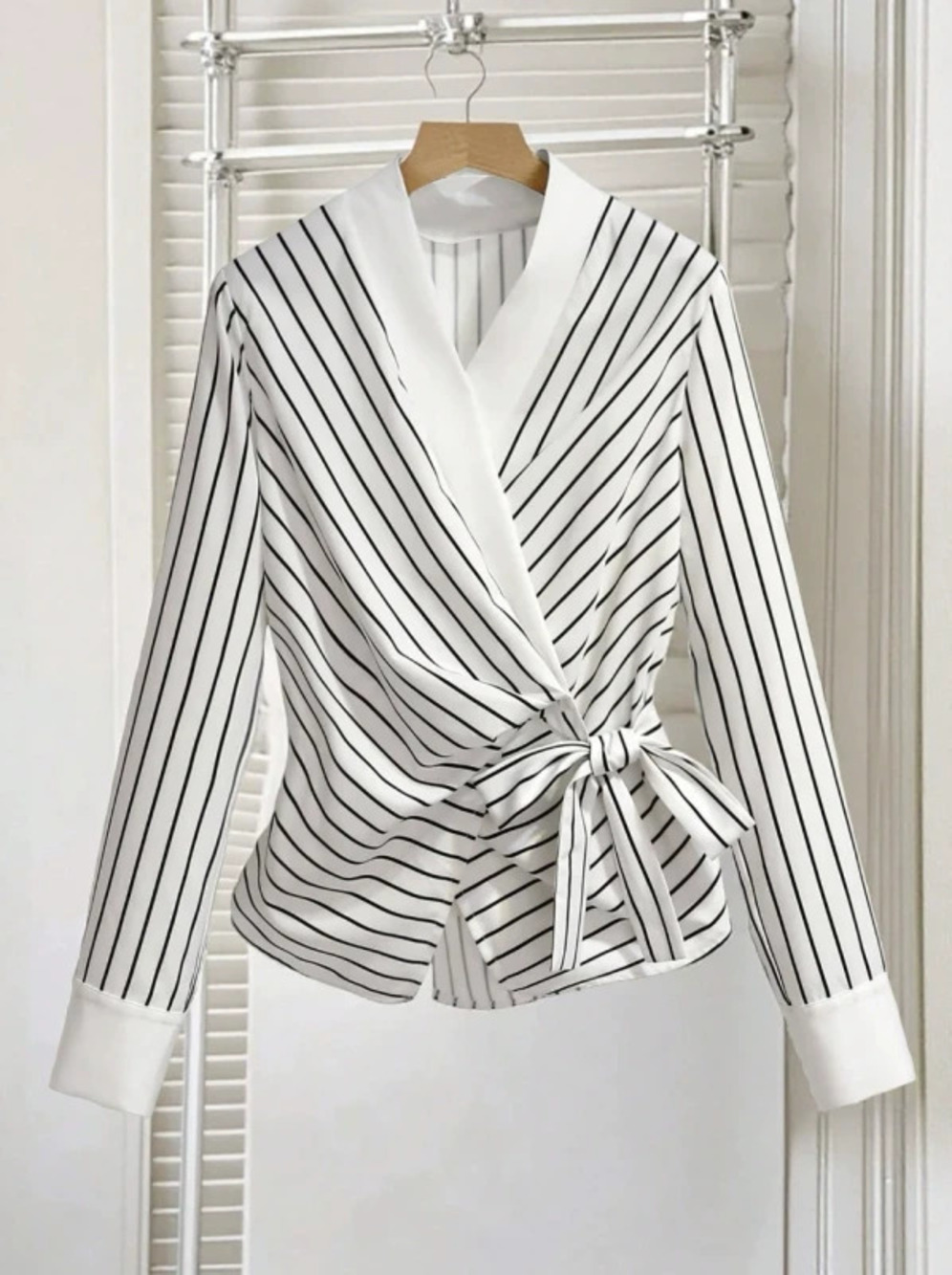 ZARA Striped Print Patchwork Fashionable Long Sleeve Shirt